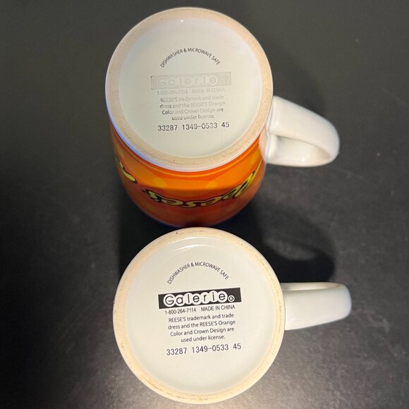 Set of 2 Reese’s Peanut Butter Cup Chocolate Candy Logo Ceramic Mugs - Picture 7 of 9